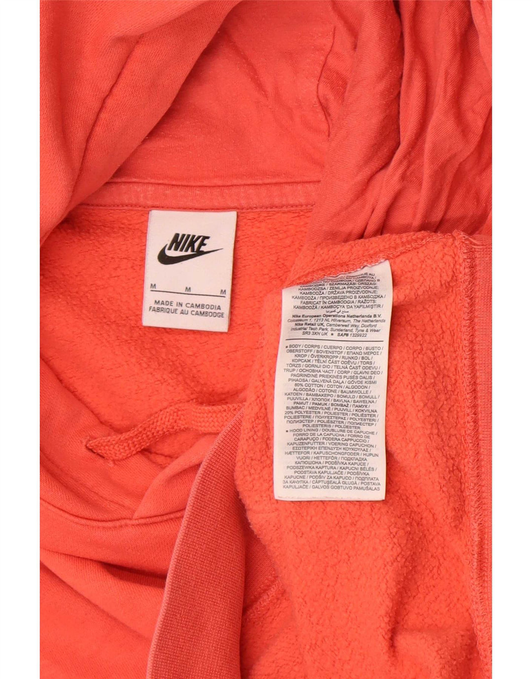 Мужской джемпер с капюшоном Nike Regular Fit, хлопковый средний оранжевый