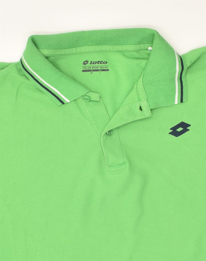 LOTTO Mens Polo Shirt XL Green Cotton | Vintage Lotto | Thrift | Second-Hand Lotto | Used Clothing | Messina Hembry 
