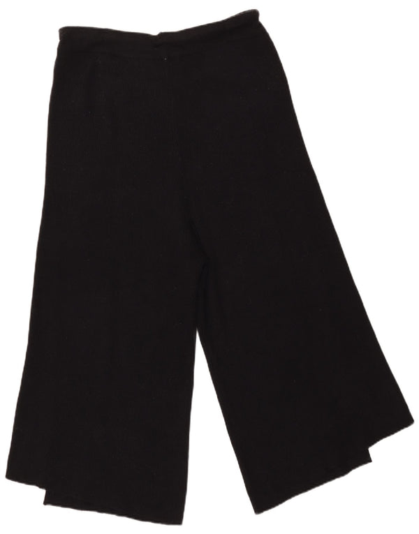 Женские трикотажные широкие брюки-капри Zara, большие W32 L21, черные из вискозы