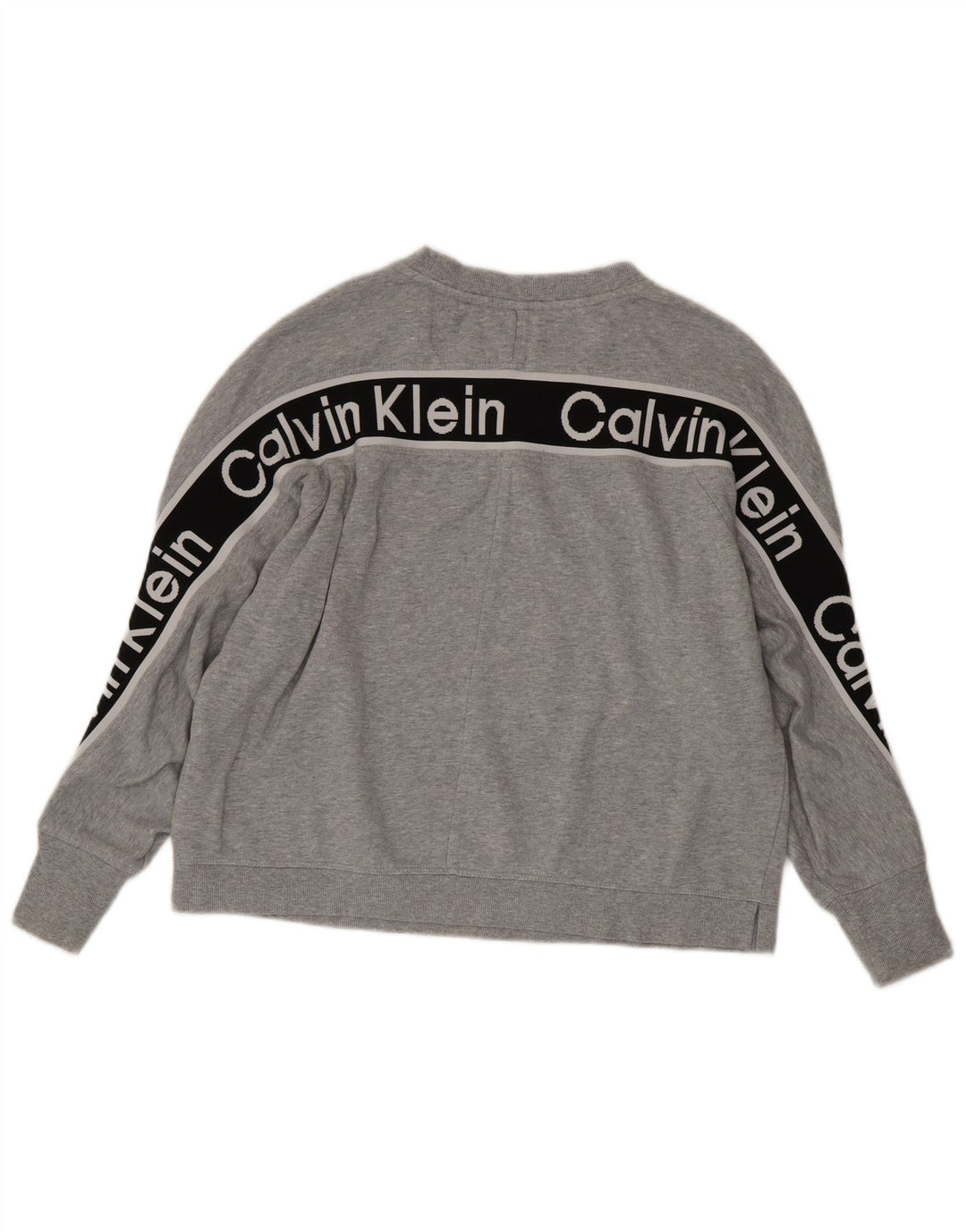 Женский свитшот с графическим рисунком CALVIN KLEIN UK 18 XL Серый с цветными блоками