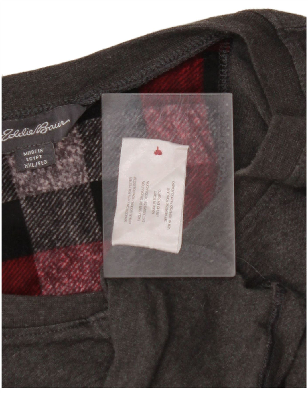 EDDIE BAUER Мужской топ с длинным рукавом 2XL, серый хлопок