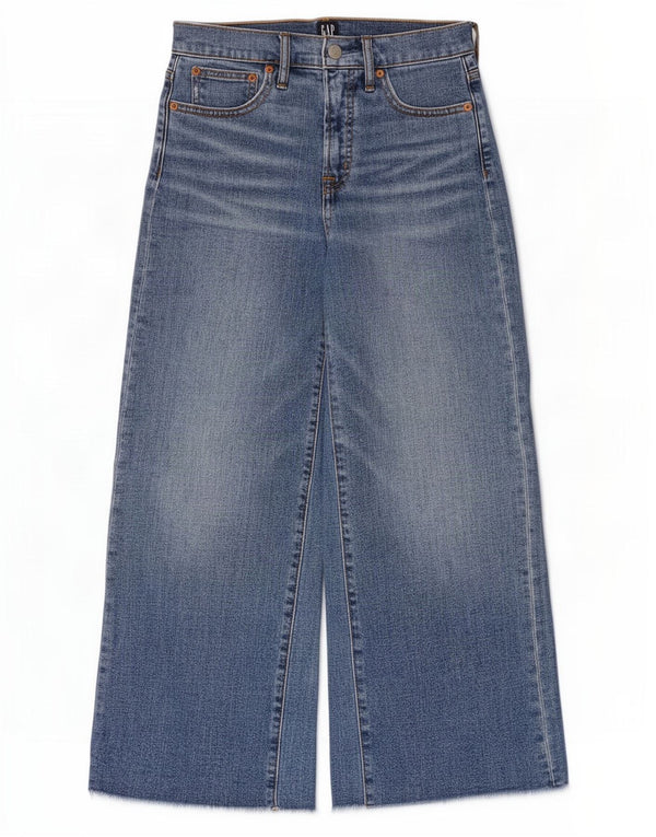 Женские широкие джинсы с высокой талией Gap W25 L24, синий хлопок