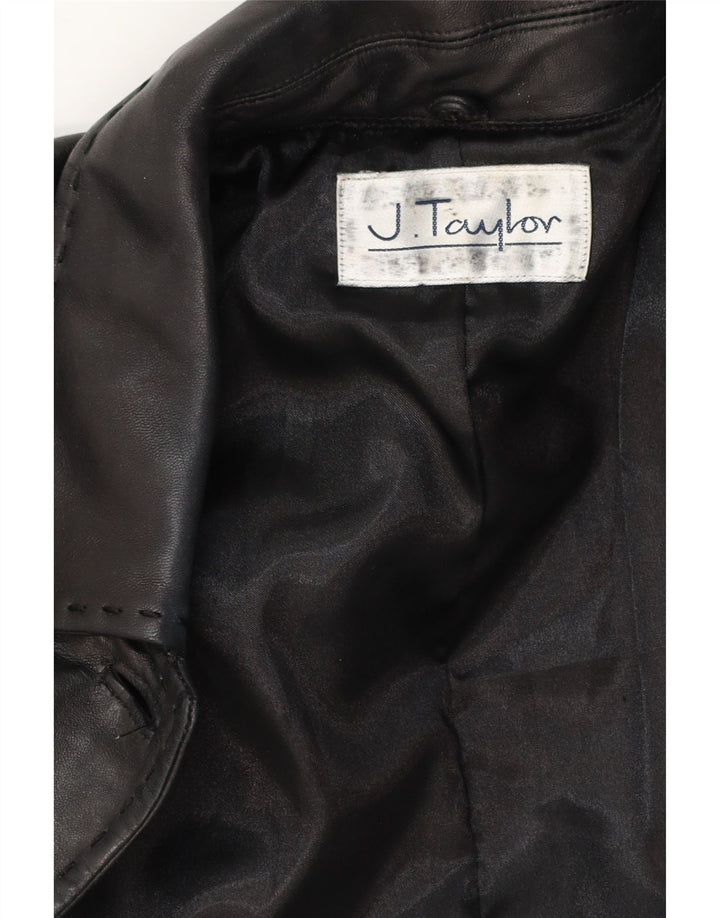 J. TAYLOR Womens Leather Coat UK 18 XL Black Leather Vintage J. Taylor and Second-Hand J. Taylor from Messina Hembry 