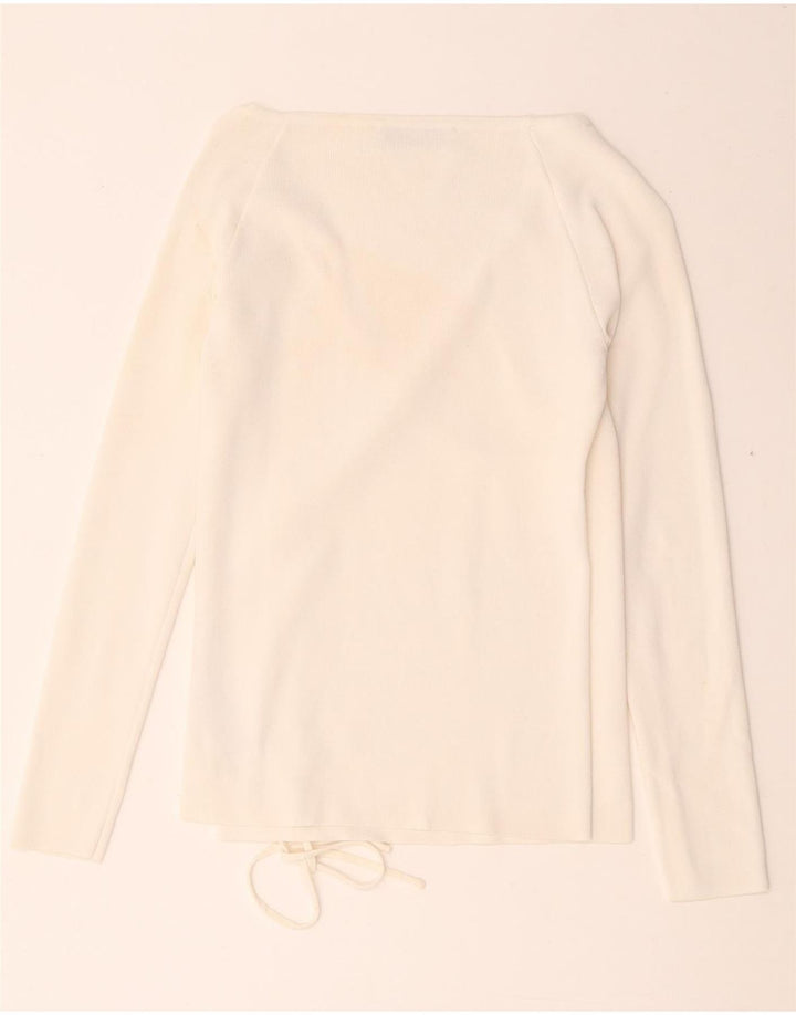 Женская блузка с длинными рукавами и запахом Zara Top UK 8, маленькая, белая вискоза