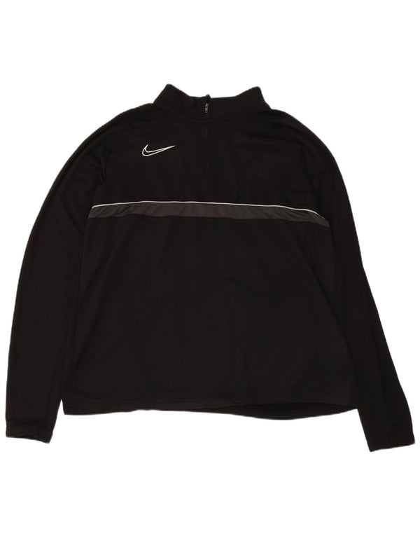 Мужской пуловер с воротником на молнии Nike Dri Fit XL, черный цветной блок