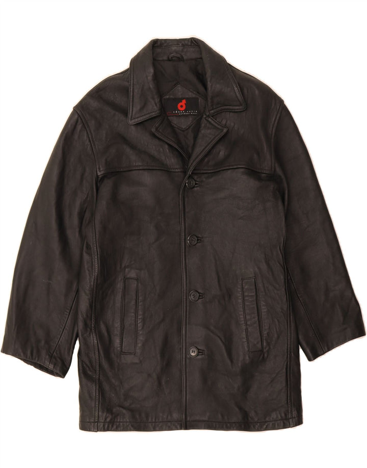 VINTAGE Mens Leather Jacket UK 38 Medium Black Vintage Vintage and Second-Hand Vintage from Messina Hembry 