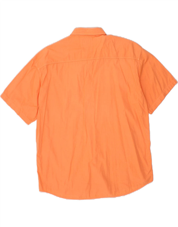 WAMPUM Mens Short Sleeve Regular Fit Shirt Large Orange Cotton Vintage Wampum and Second-Hand Wampum from Messina Hembry 