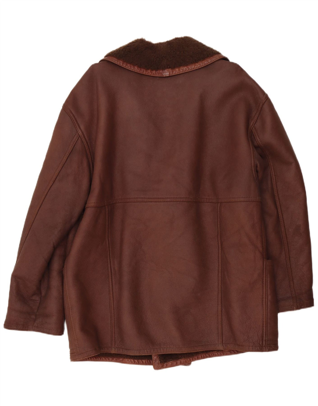 Мужская короткая дубленка RUFF0 UK 40, большая коричневая