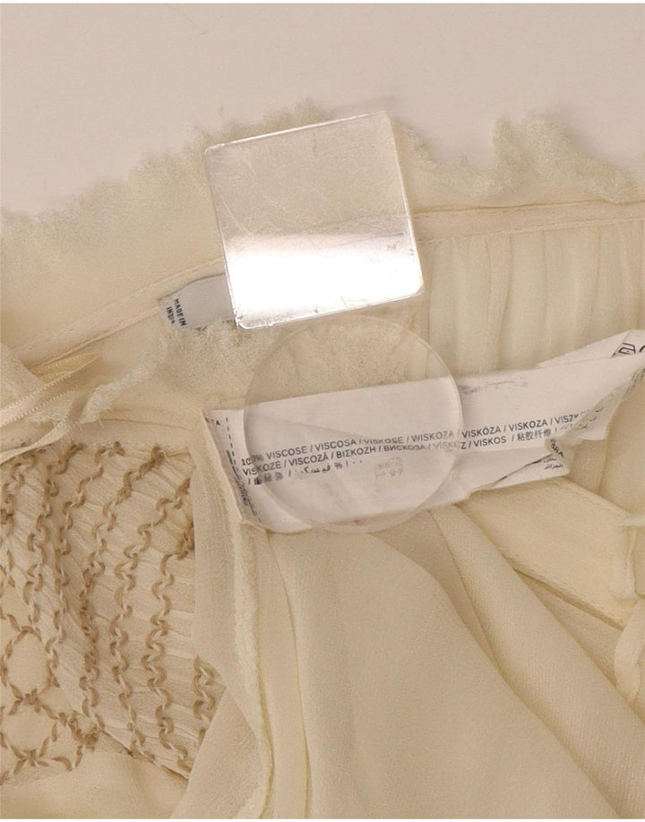 Женская прозрачная блузка Mango Top UK 12, средний цвет из белой вискозы