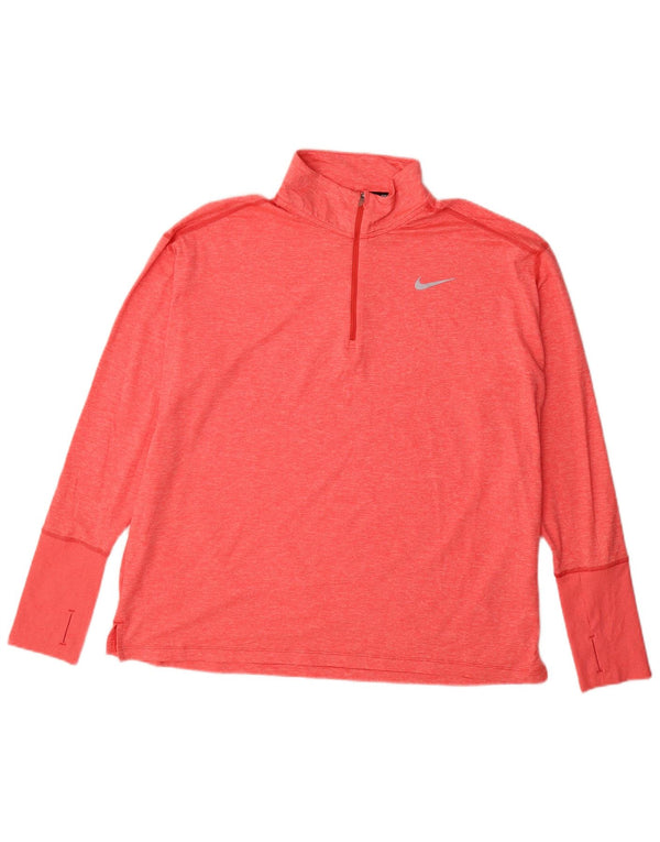 Женский топ Nike Dri Fit с длинным рукавом UK 18 XL, розовый полиэстер с крапинками