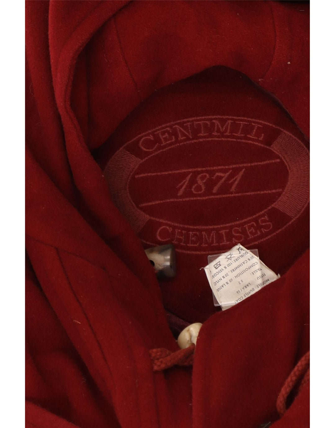 Винтажный женский дафлкот с капюшоном IT 52 2XL, красная шерсть