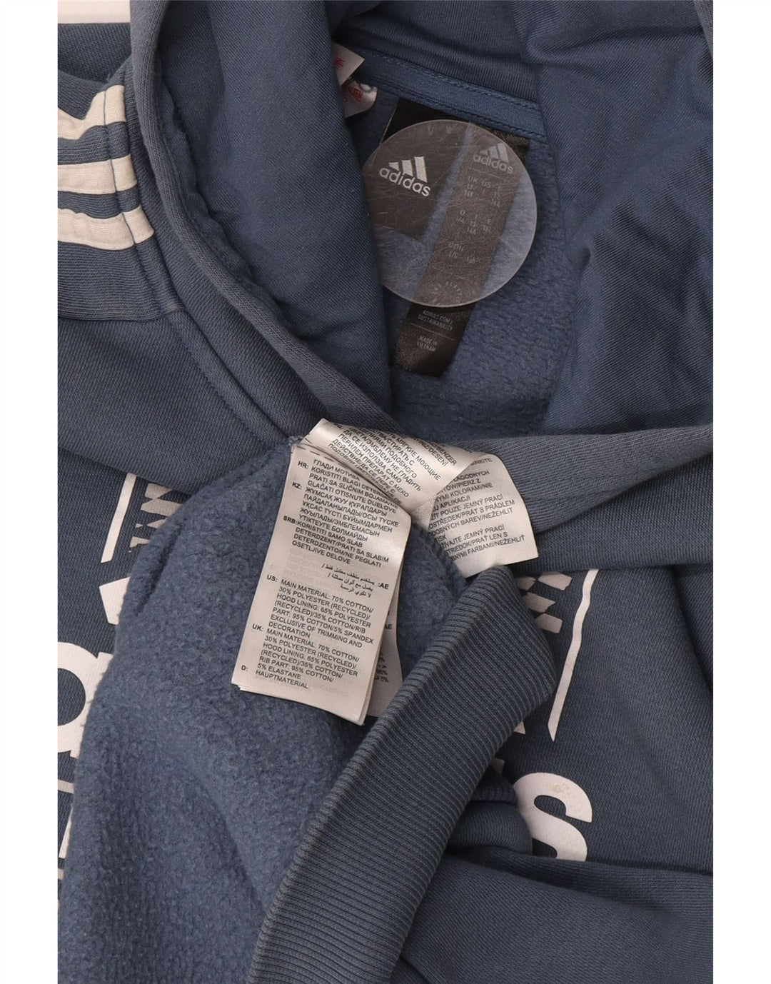 Джемпер с капюшоном ADIDAS для мальчиков 13-14 лет, синий хлопок