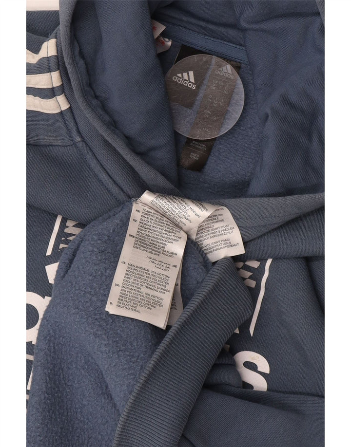 Джемпер с капюшоном ADIDAS для мальчиков 13-14 лет, синий хлопок