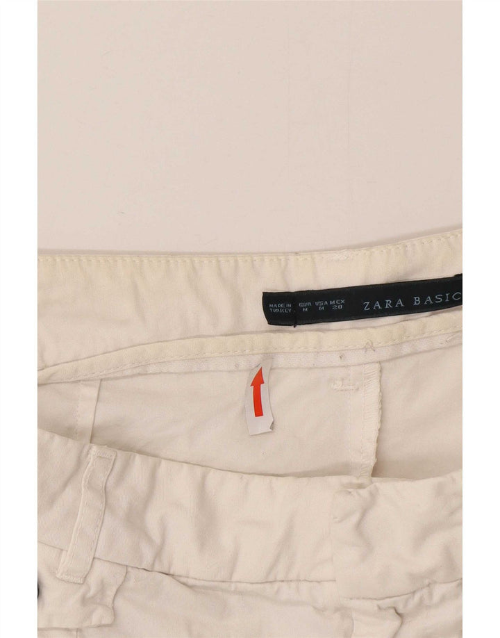 Женские узкие брюки чинос Zara среднего размера W32 L30, белый хлопок