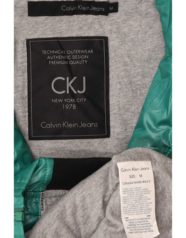 Женская куртка-бомбер с капюшоном и рисунком Calvin Klein Jeans UK 14, средний зеленый цвет
