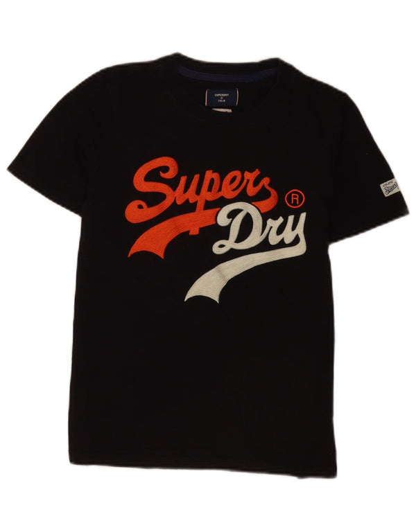 Женская футболка с рисунком Superdry Top UK 8, маленький черный хлопок