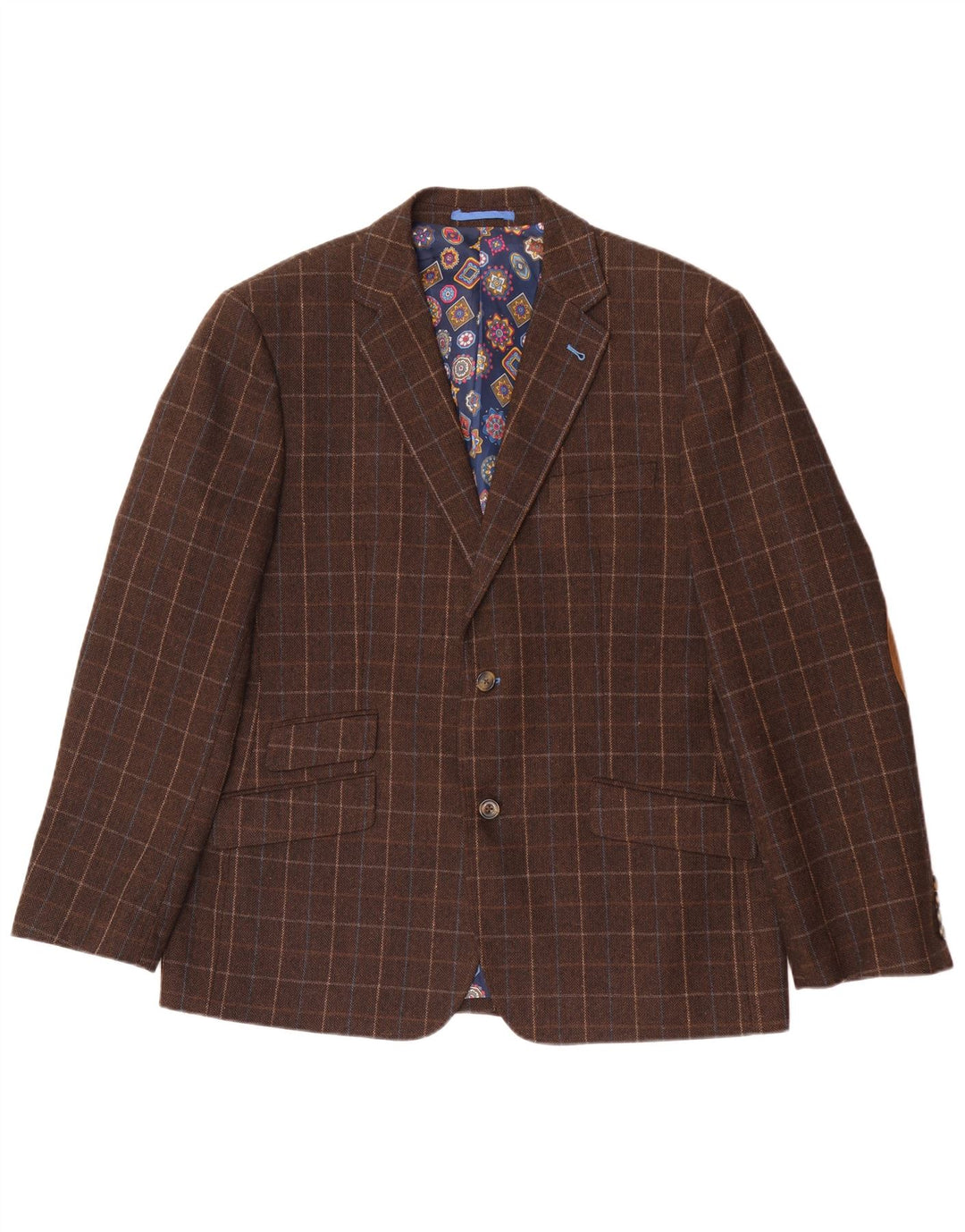 Мужской пиджак Harvey & Jones стандартного кроя UK 46 3XL коричневый в клетку