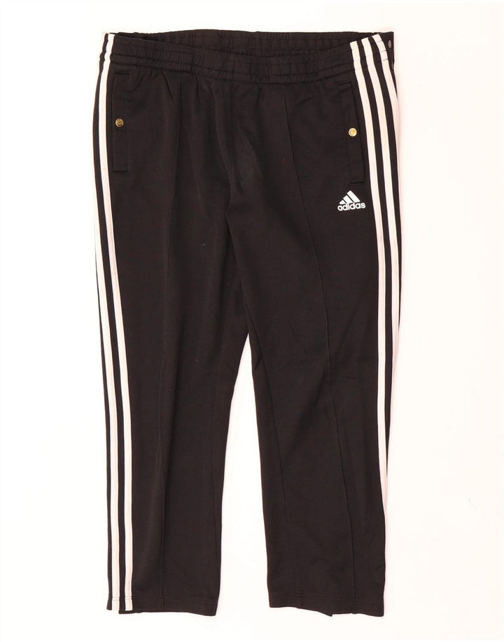 Женские укороченные спортивные брюки Adidas UK 12/14, средний черный полиэстер