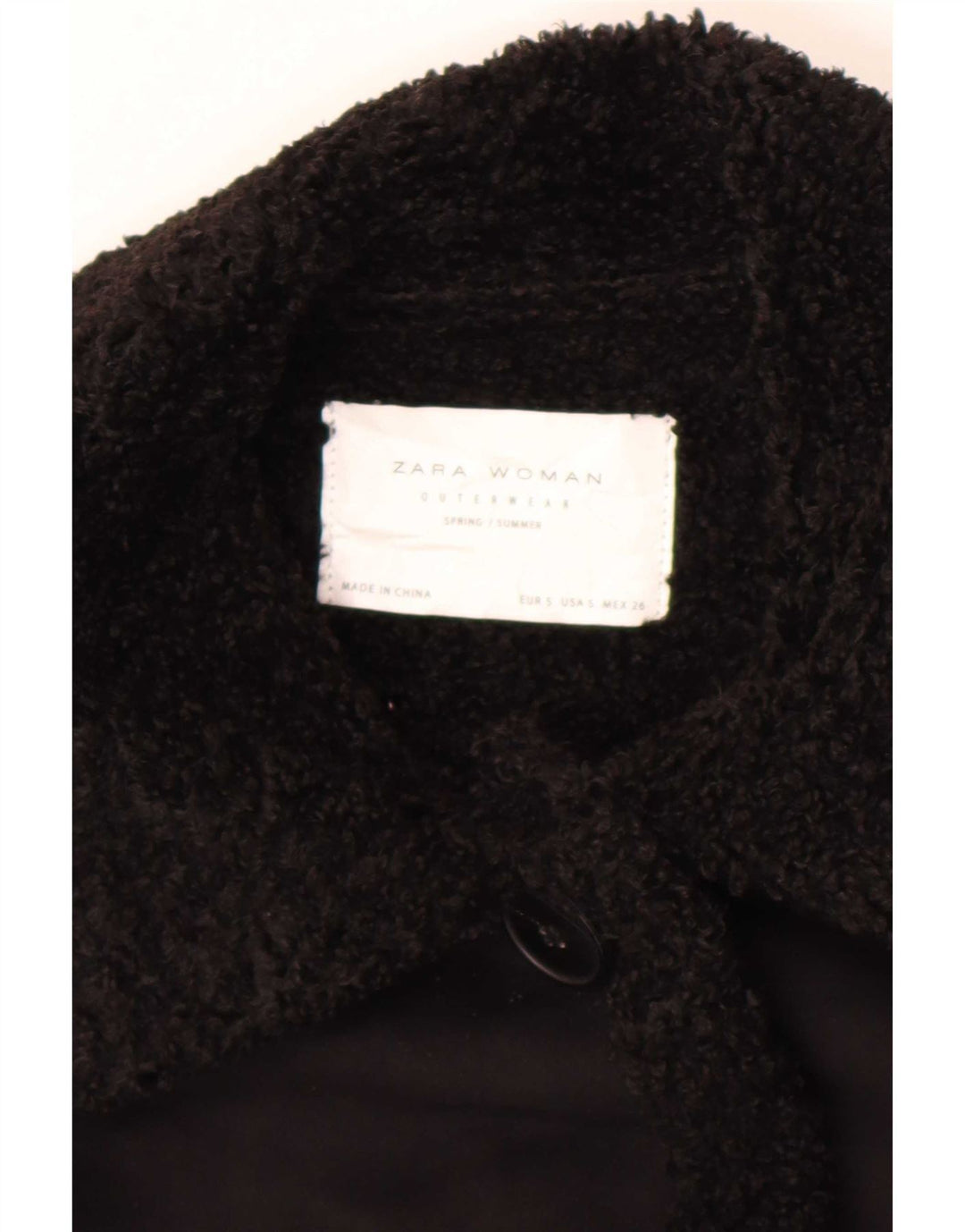 Женское пальто из шерпы Zara UK 10, маленькое черное