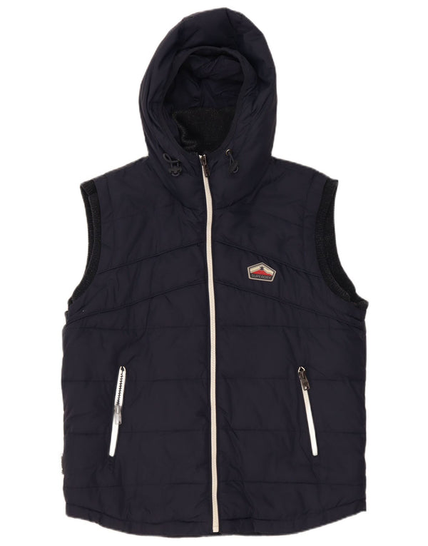 Мужской утепленный жилет с капюшоном Superdry UK 42 XL, темно-синий, полиэстер
