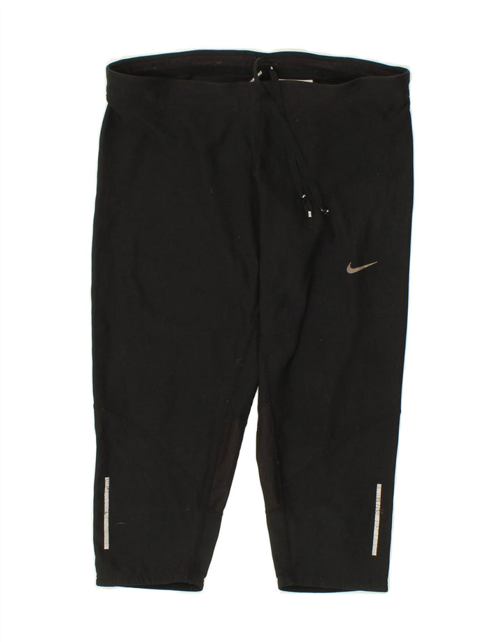 NIKE Womens Dri Fit Capri Tracksuit Trousers UK 12 Medium Black Polyester Vintage Nike and Second-Hand Nike from Messina Hembry 