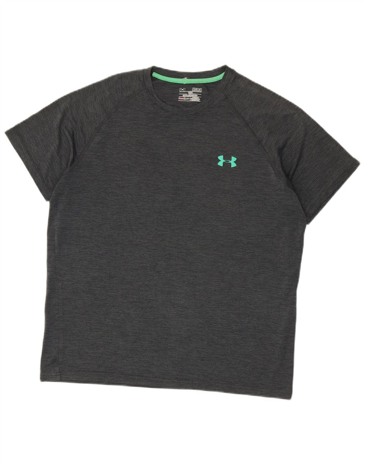 UNDER ARMOR Мужская футболка Heat Gear Верх среднего серого цвета в крапинку