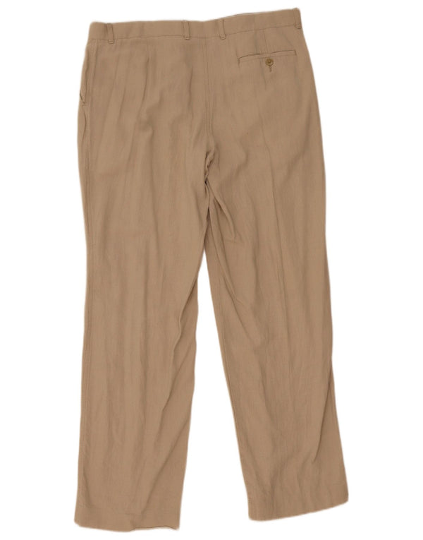 Мужские брюки чиносы Marks & Spencer стандартного кроя W36 L33 бежевые льняные