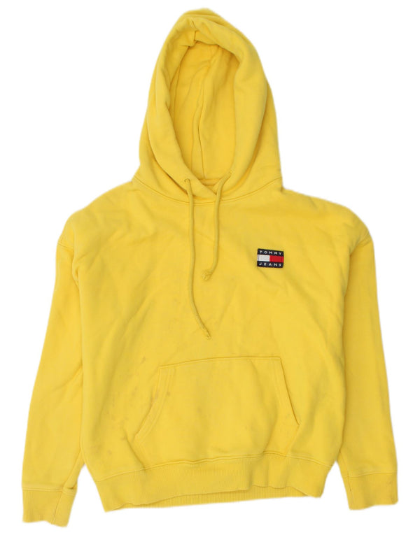 Женский укороченный джемпер с капюшоном оверсайз Tommy Hilfiger UK 6 XS, желтый хлопок