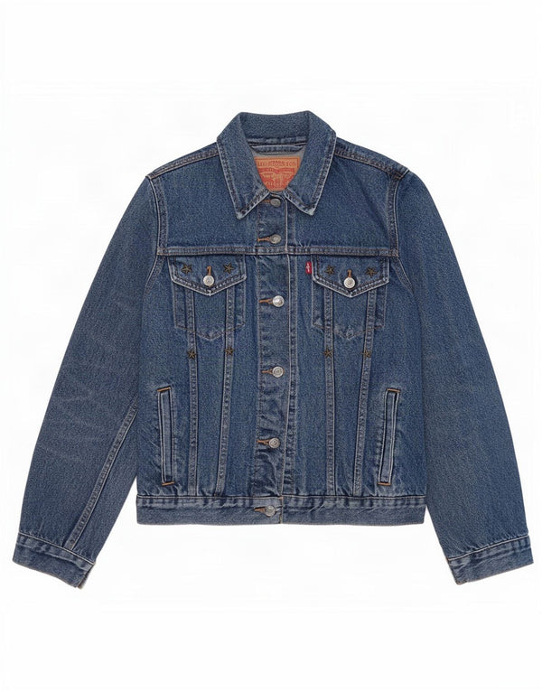 Женская джинсовая куртка Levi's UK 14, большой синий хлопок