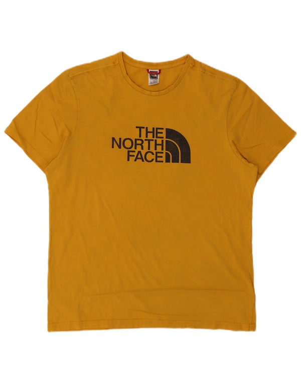 Мужская футболка с рисунком The North Face, большой желтый хлопковый топ