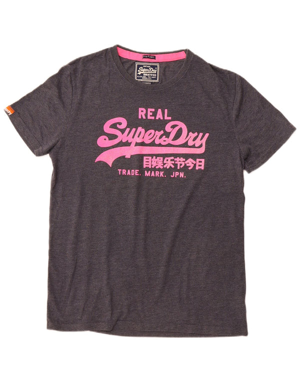 Мужская футболка с рисунком Superdry XL, серая, хлопок