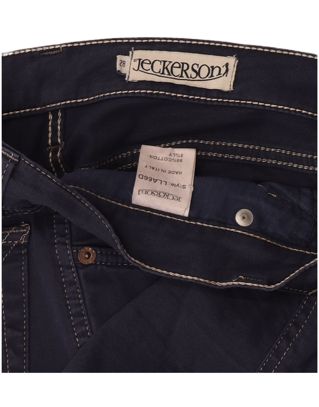 Женские повседневные брюки Jeckerson Bootcut W28 L33, темно-синие, хлопковые