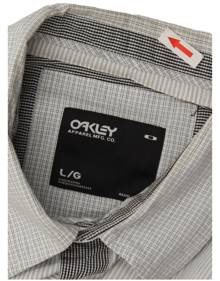 Мужская рубашка Oakley большая белая в стиле пэчворк