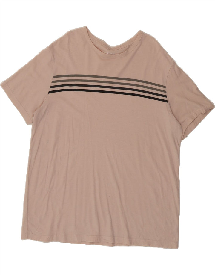 LEE Mens T-Shirt Top 2XL Pink Striped Cotton Vintage Lee and Second-Hand Lee from Messina Hembry 
