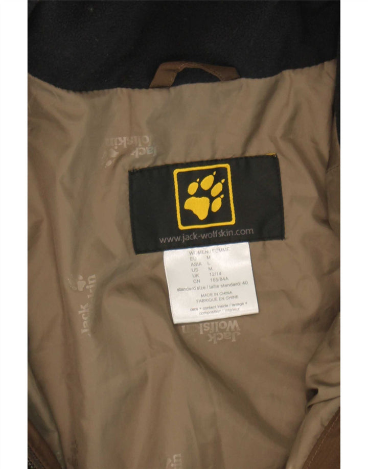 Женское стеганое пальто с капюшоном Jack Wolfskin UK 12/14, средний коричневый полиэстер