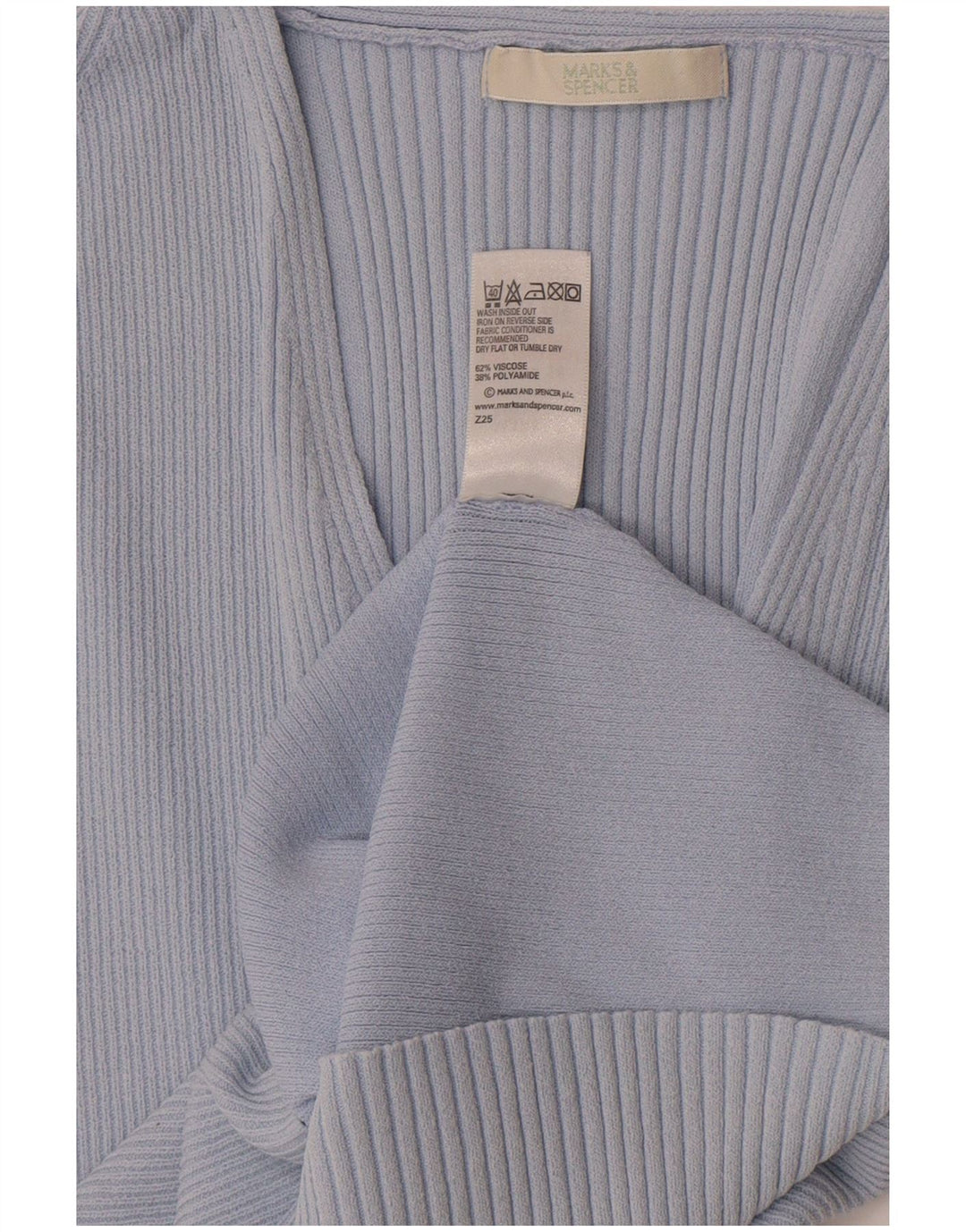 Женская укороченная футболка Marks & Spencer Top UK 14, средний синий из вискозы