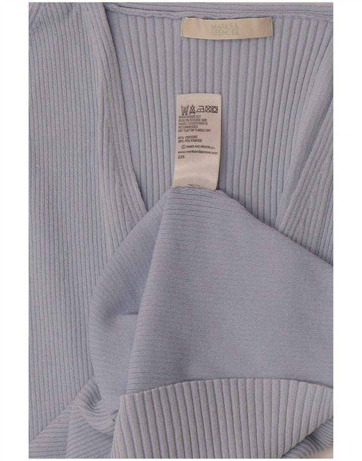Женская укороченная футболка Marks & Spencer Top UK 14, средний синий из вискозы