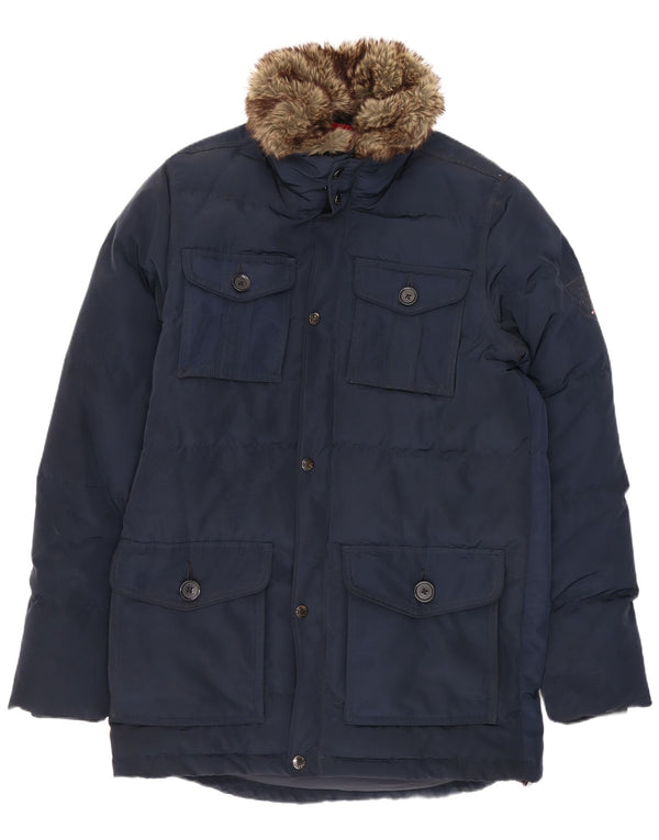 Мужское стеганое пальто Tommy Hilfiger UK 36, маленький темно-синий, полиэстер