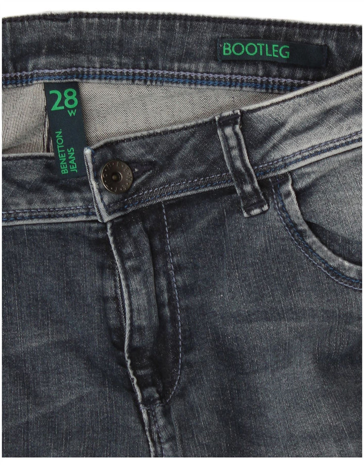 Женские джинсы Bootcut с кислотной стиркой Benetton W28 L33, синие, хлопок