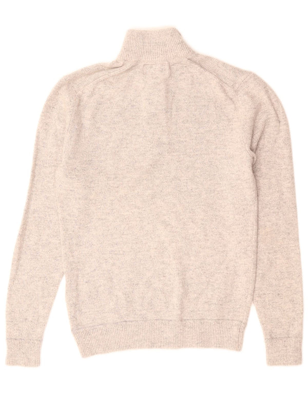 Мужской джемпер с воротником на молнии Superdry, маленький серый хлопковый свитер