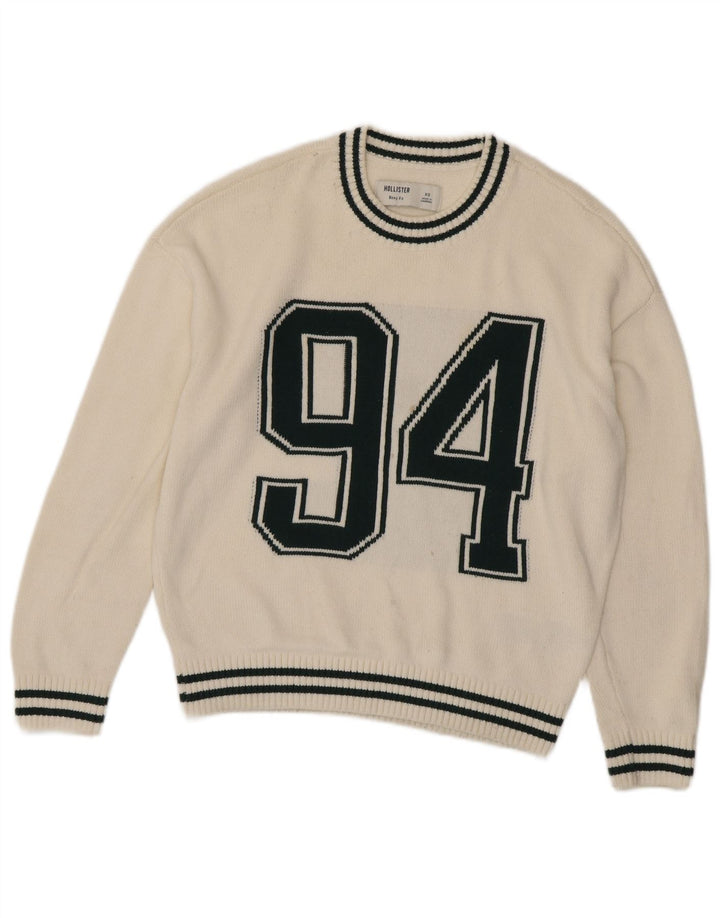 Женский свободный джемпер с круглым вырезом HOLLISTER UK 6 XS Off White