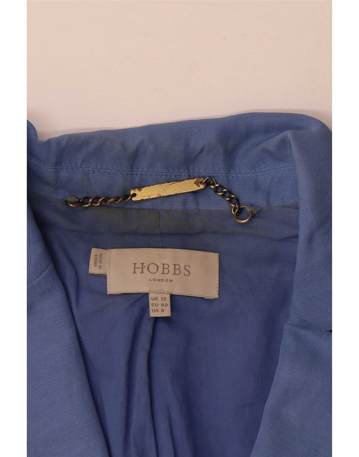 Женский пиджак Hobbs на 2 пуговицах, Великобритания 12, средний синий льняной пиджак