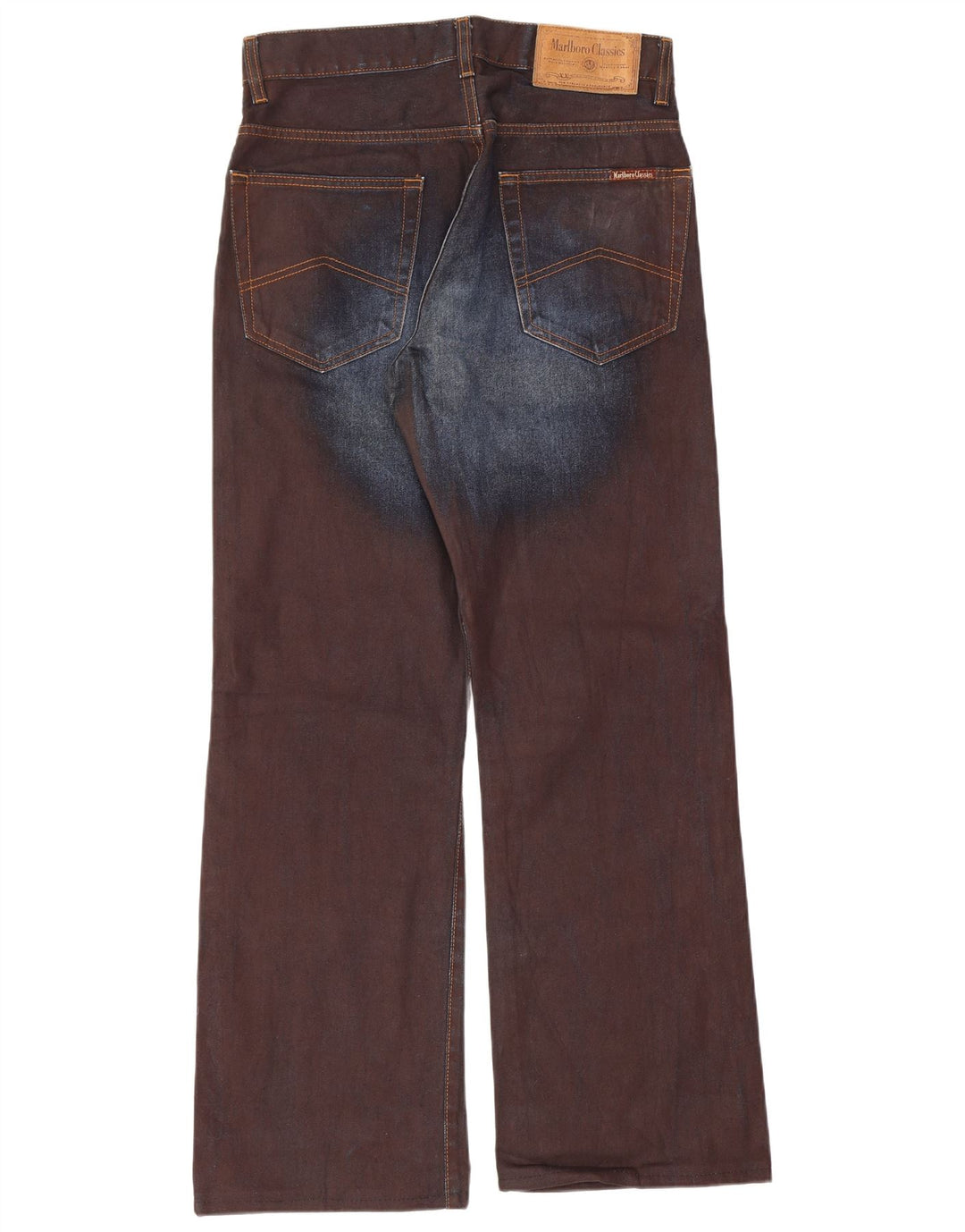 Мужские джинсы Marlboro Classics Bootcut W30 L29 коричневые, хлопок с цветными блоками