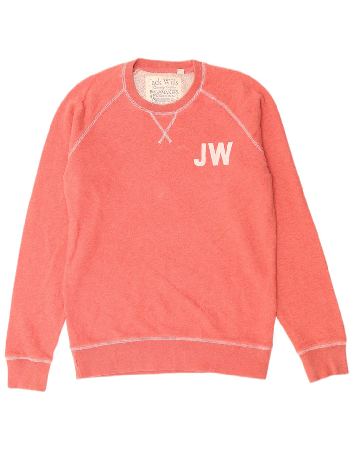 JACK WILLS Мужской свитшот с рисунком, хлопковый джемпер среднего красного цвета