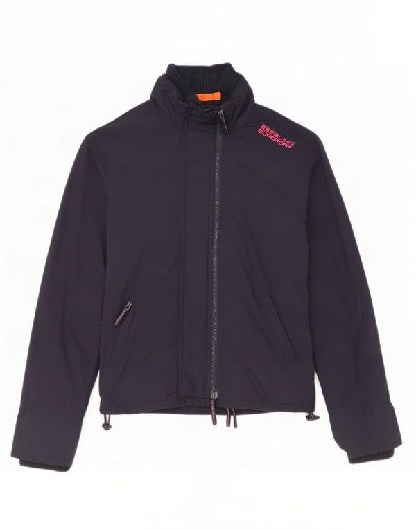 Женская дождевик с графическим рисунком Superdry UK 18 XL, темно-синий, нейлон