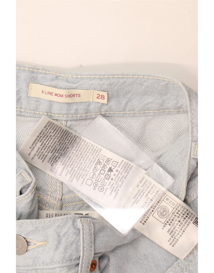Женские джинсовые шорты LEVI'S Mom W28, хлопковые, среднего синего цвета