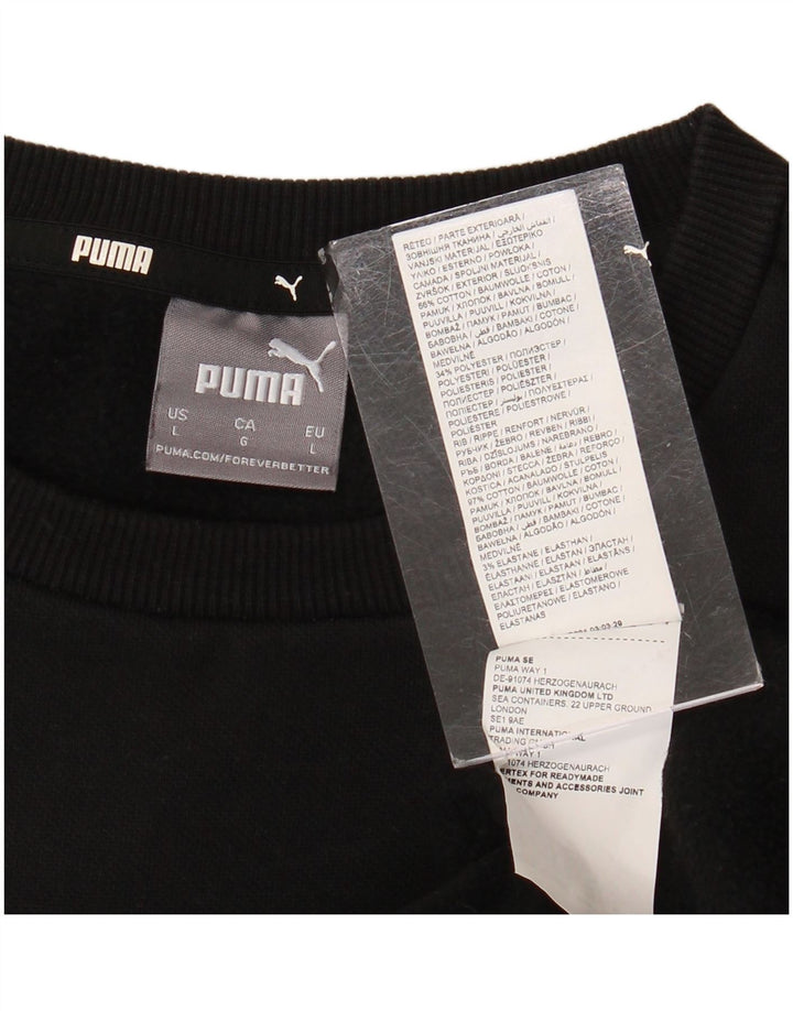 Мужской свитер Puma, большой черный хлопковый джемпер