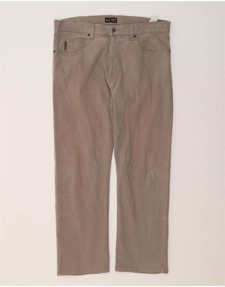 Мужские прямые повседневные брюки Armani W36 L28 серые, хлопковые