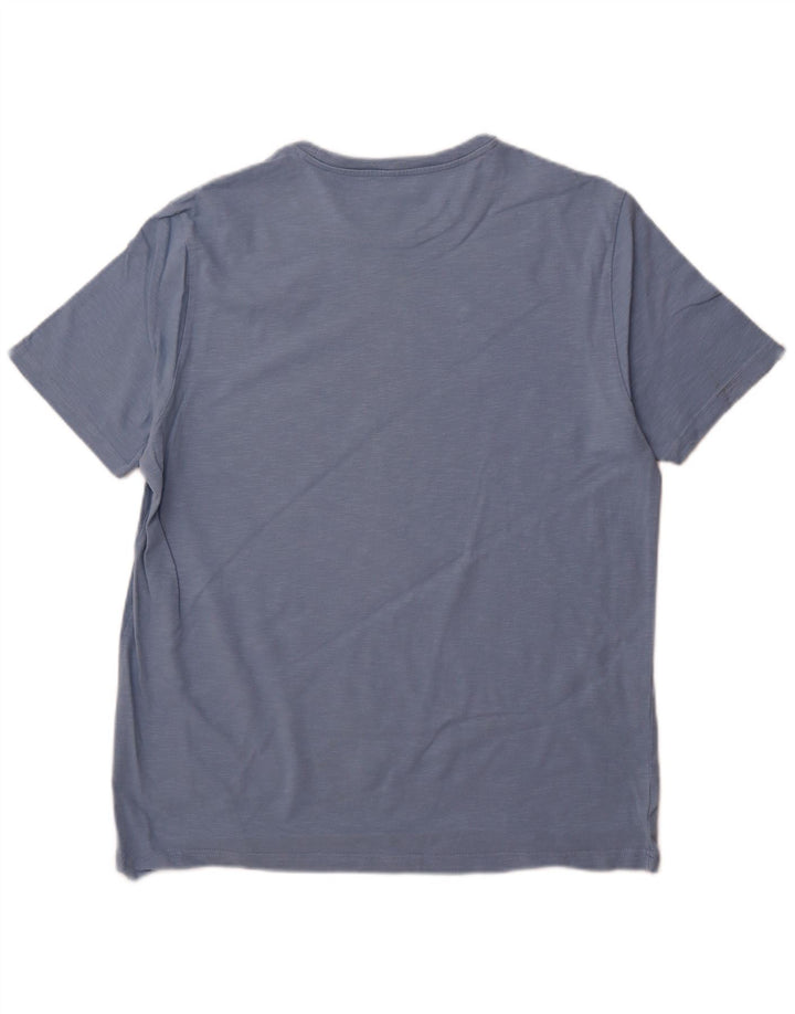 FAT FACE Мужская футболка с рисунком Топ XL из хлопка синего цвета с крапинками