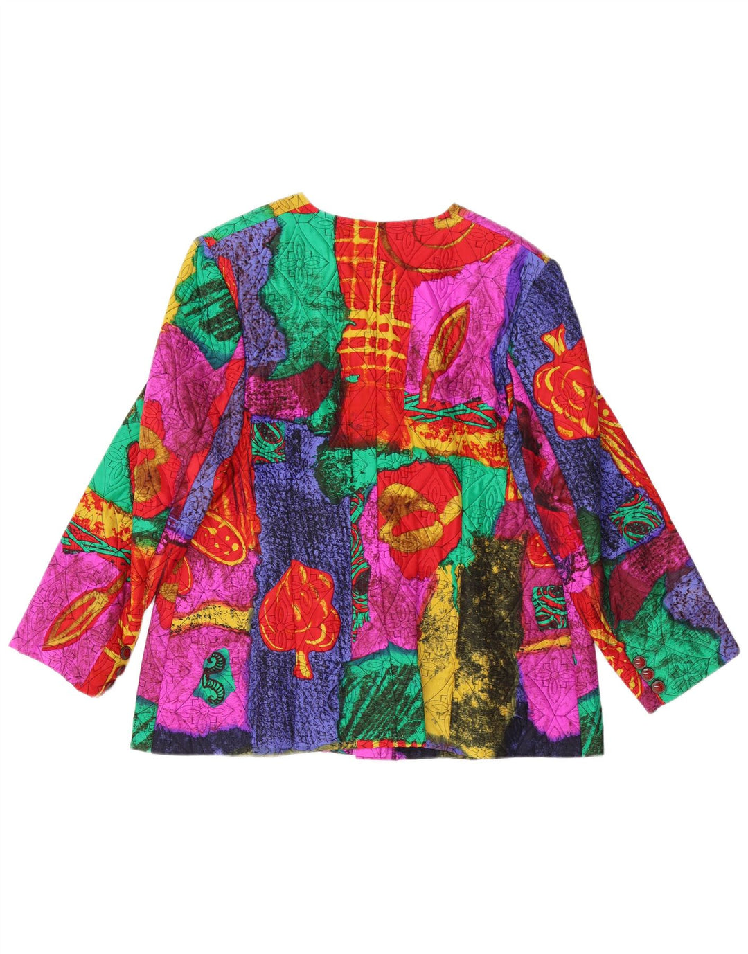 ВИНТАЖНЫЙ женский пиджак на 5 пуговицах, Великобритания, 14, средний, разноцветный с цветочным принтом